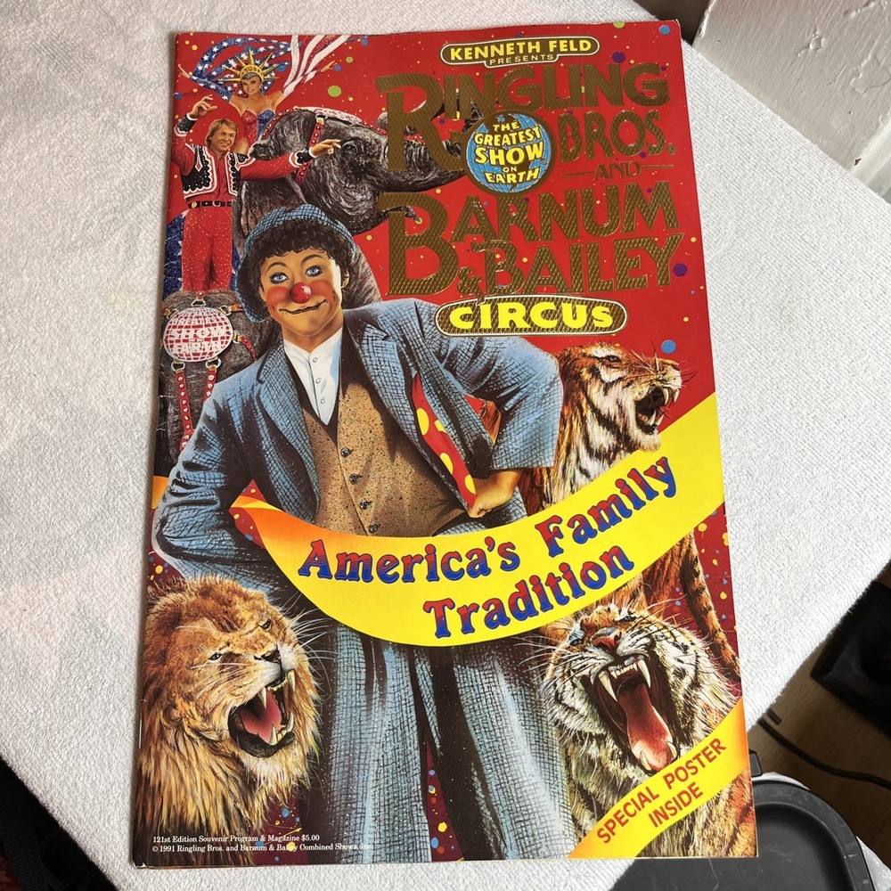 1991 RINGLING BROS and BARNUM & BAILEY Circus Souvenir Program & Magazine+Poster